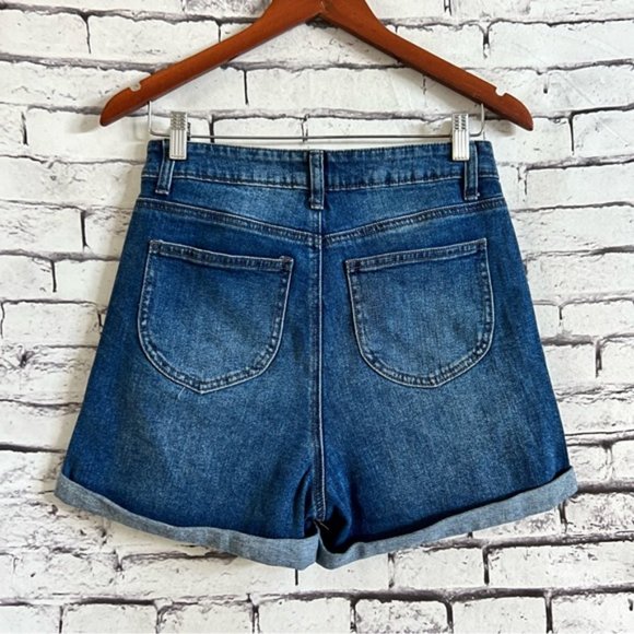 Abound High Rise Jean Shorts Dark Wash Size 28 - Picture 4 of 5